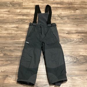 Unisex snow pants size 4 - charcoal grey ~ removable suspenders